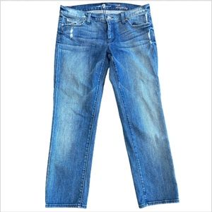 7 for all mankind cropped straight leg jeans sz 30